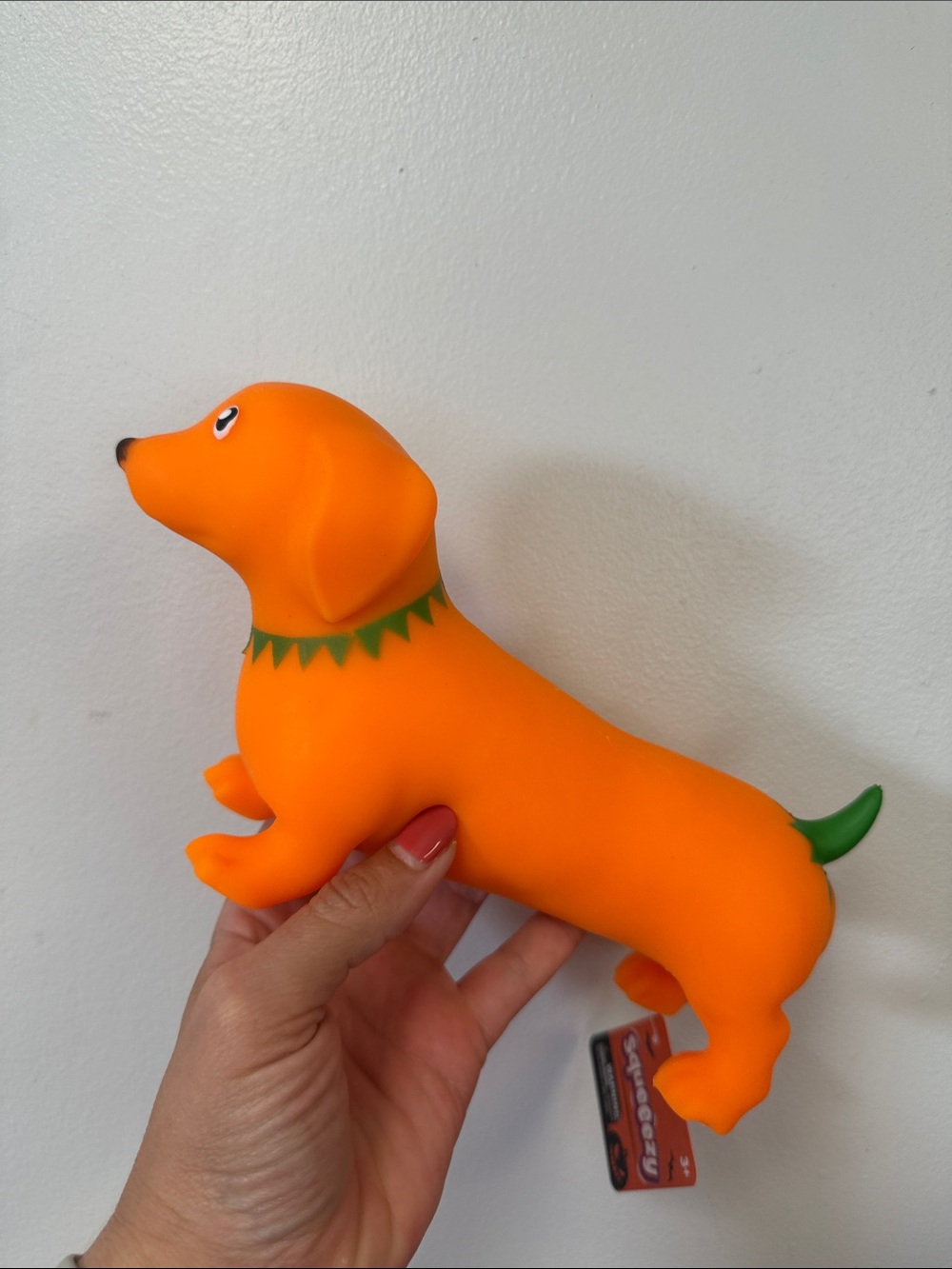 Orange Pumpkin Dachshund Dog  Squishy Toy